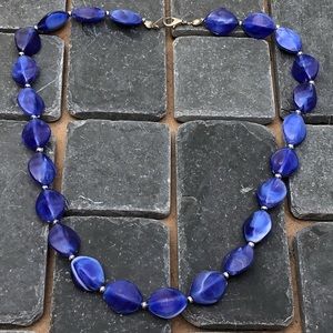 Blue beaded necklace